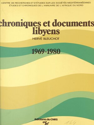 cover image of Chroniques et documents libyens, 1969-1980